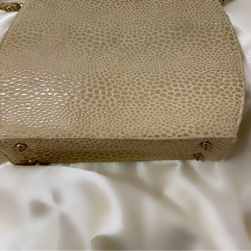 Vintage Blushe by spiegel handbag purse gold cream metallic small clutch new